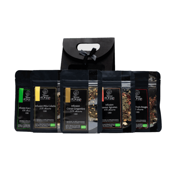 Coffret découverte de 5 infusions CBD bio aux arômes naturels