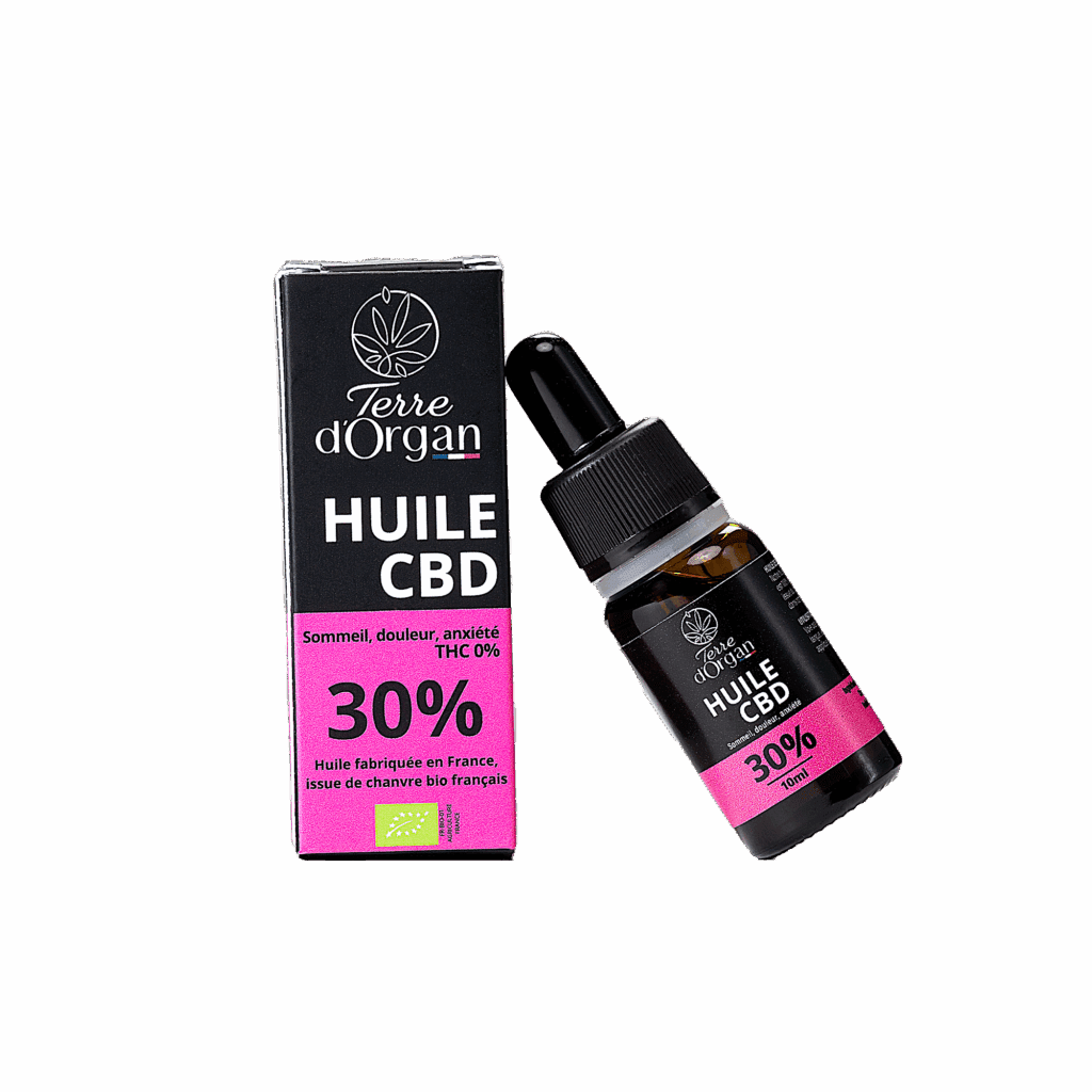 Flacon d’huile de CBD 30 % à forte concentration naturelle