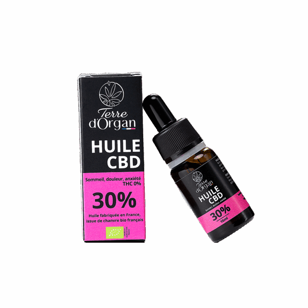 Flacon d’huile de CBD 30 % à forte concentration naturelle