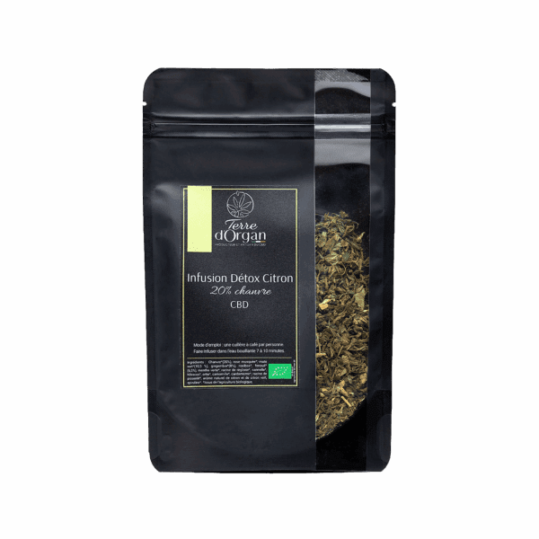 Infusion CBD bio détox citron au chanvre pour une fraîcheur purifiante