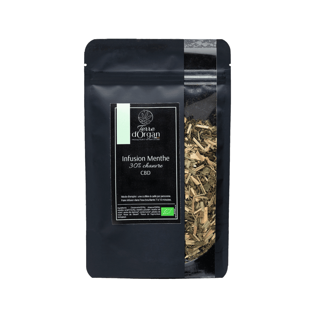 Infusion CBD bio menthe au chanvre pour une fraîcheur végétale
